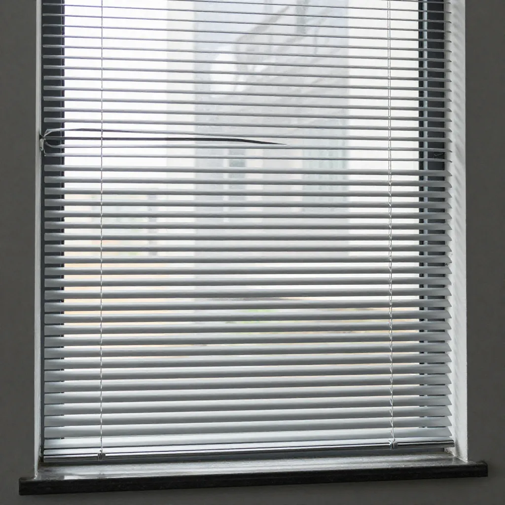 Office window with structured blinds